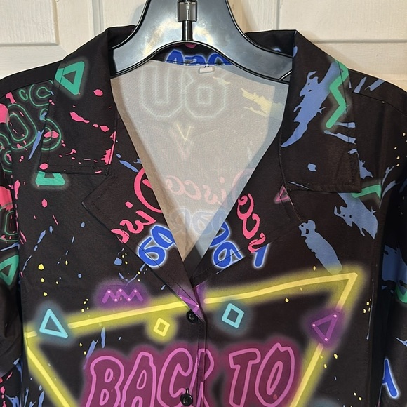 Back to the 80s Men’s Button Down Size Medium - Picture 3 of 4